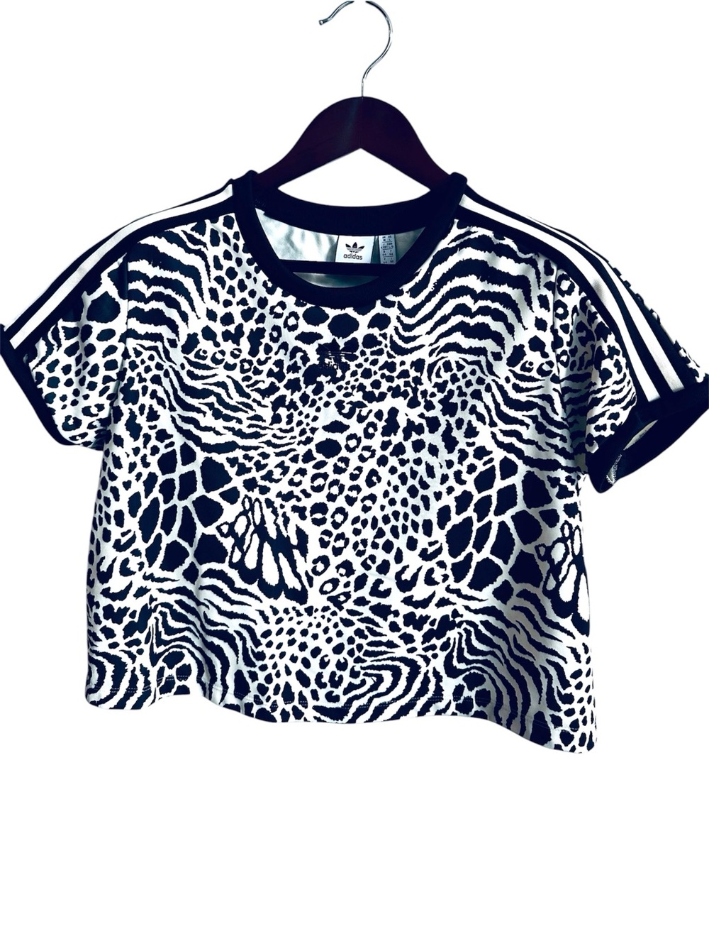 Adidas Original Animal Print Crop Top L